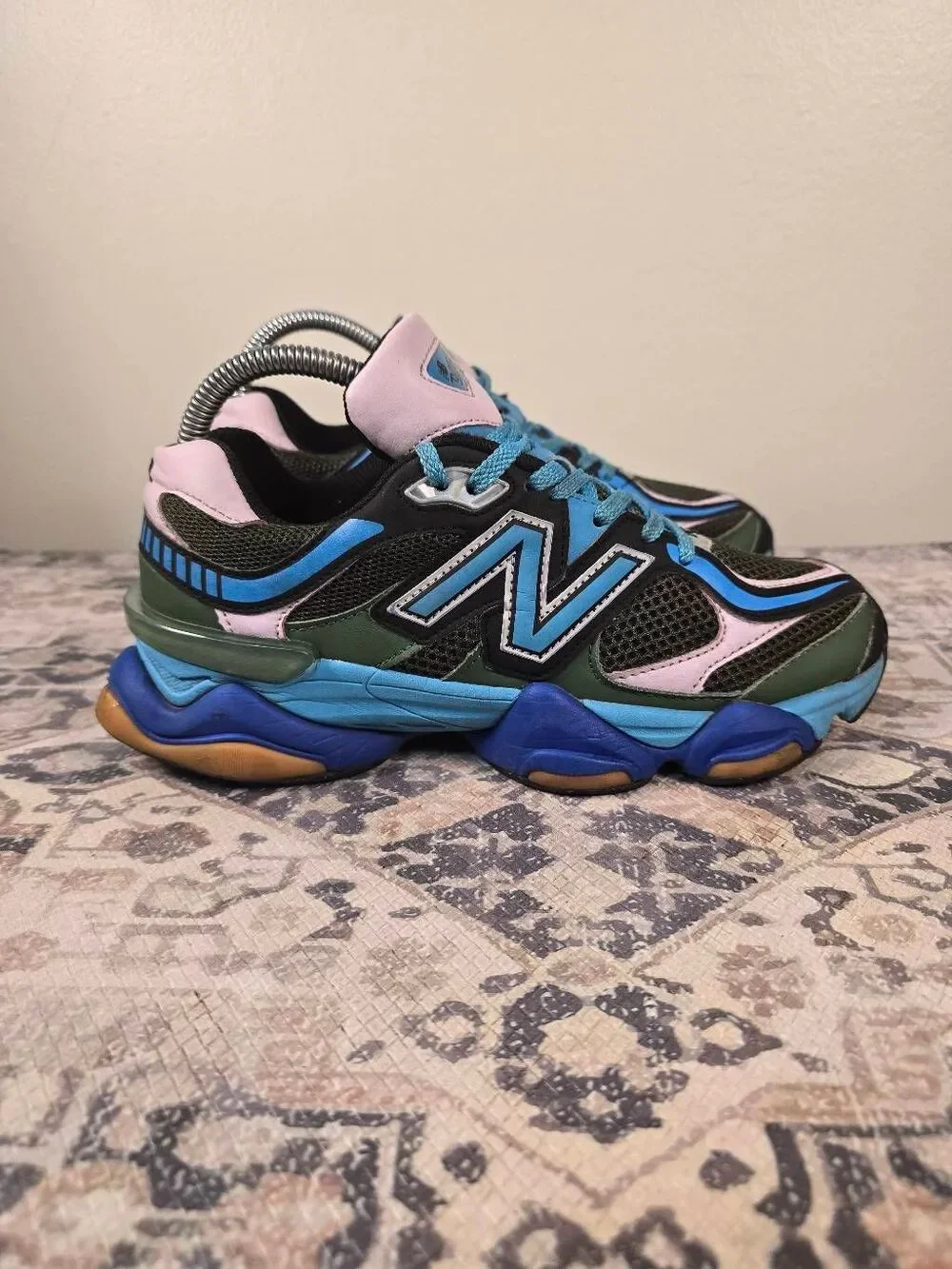 New Balance 9060 Blue Pink Black Colorblock Women's Shoes Size 7